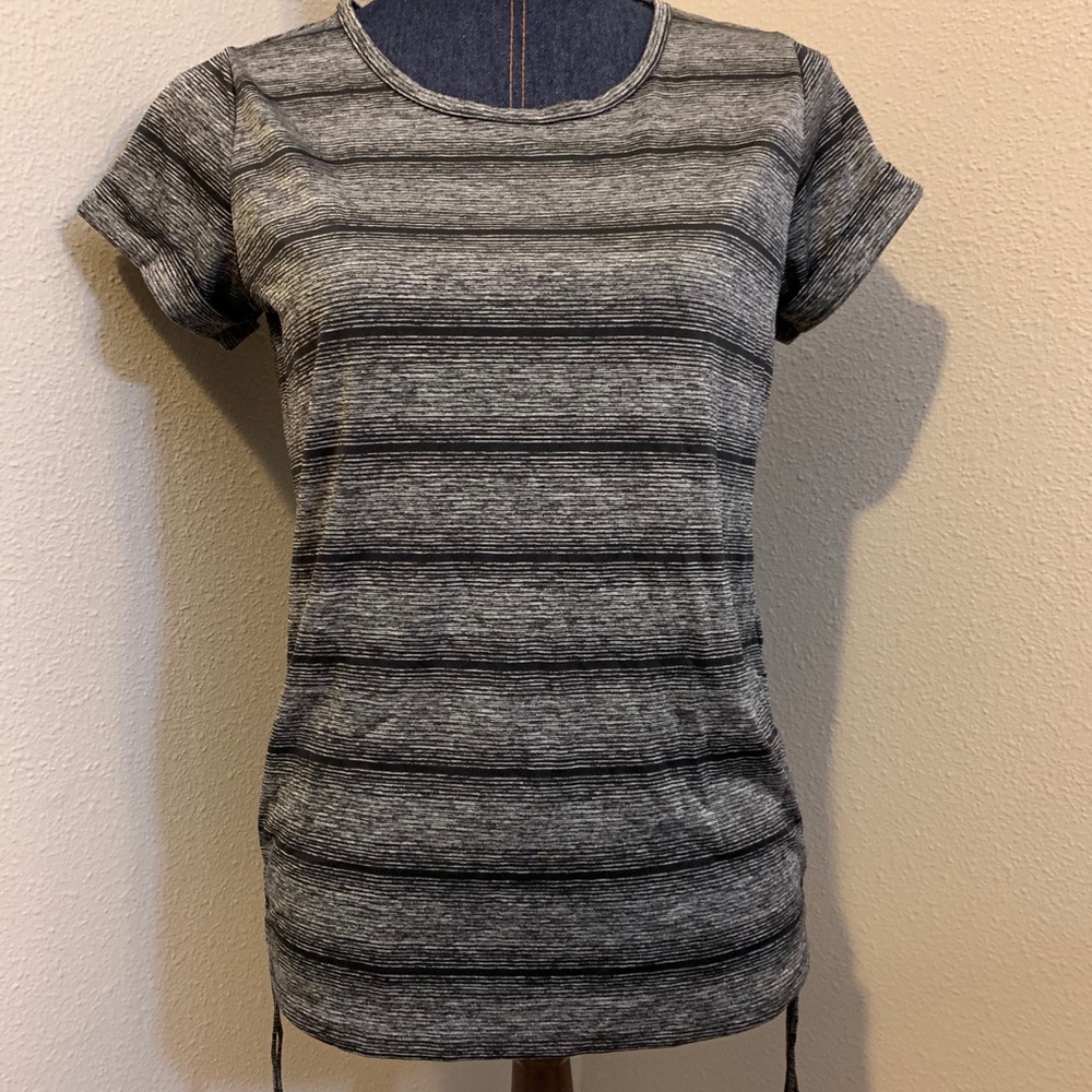 Black and white workout shirt